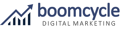 Boomcycle Digital Marketing logo with upward arrow and bar chart