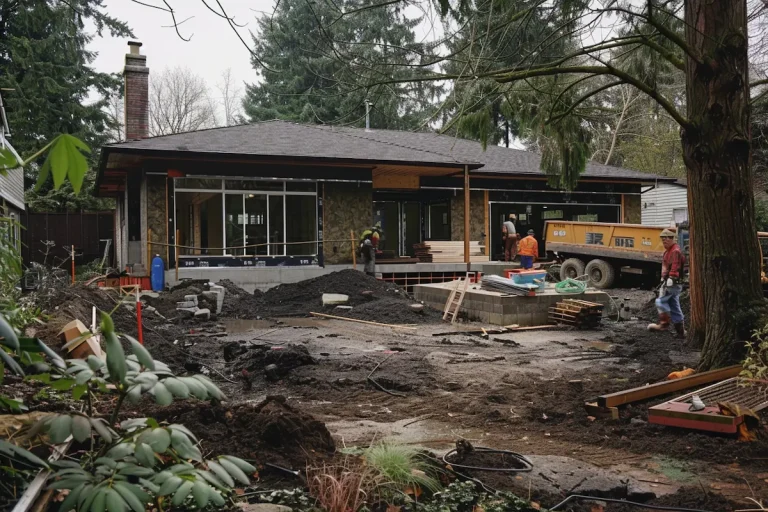 Home rehab construction happening as a result of a hard money loan