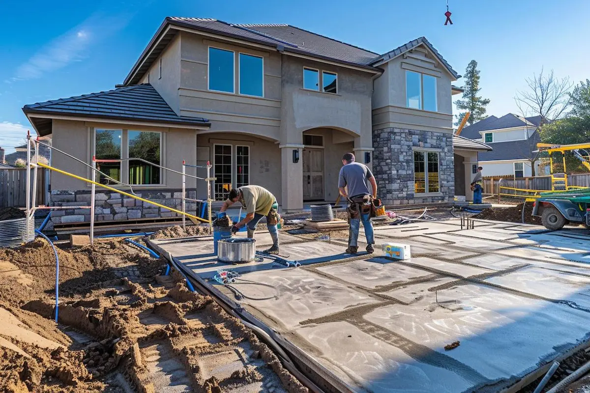 Blog 5 Concrete contractors at work on a residential project