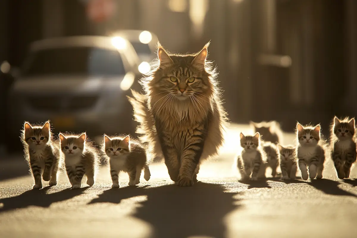 Blog 4 Franchise SEO Guide - a momma kitty is dominating the landscape