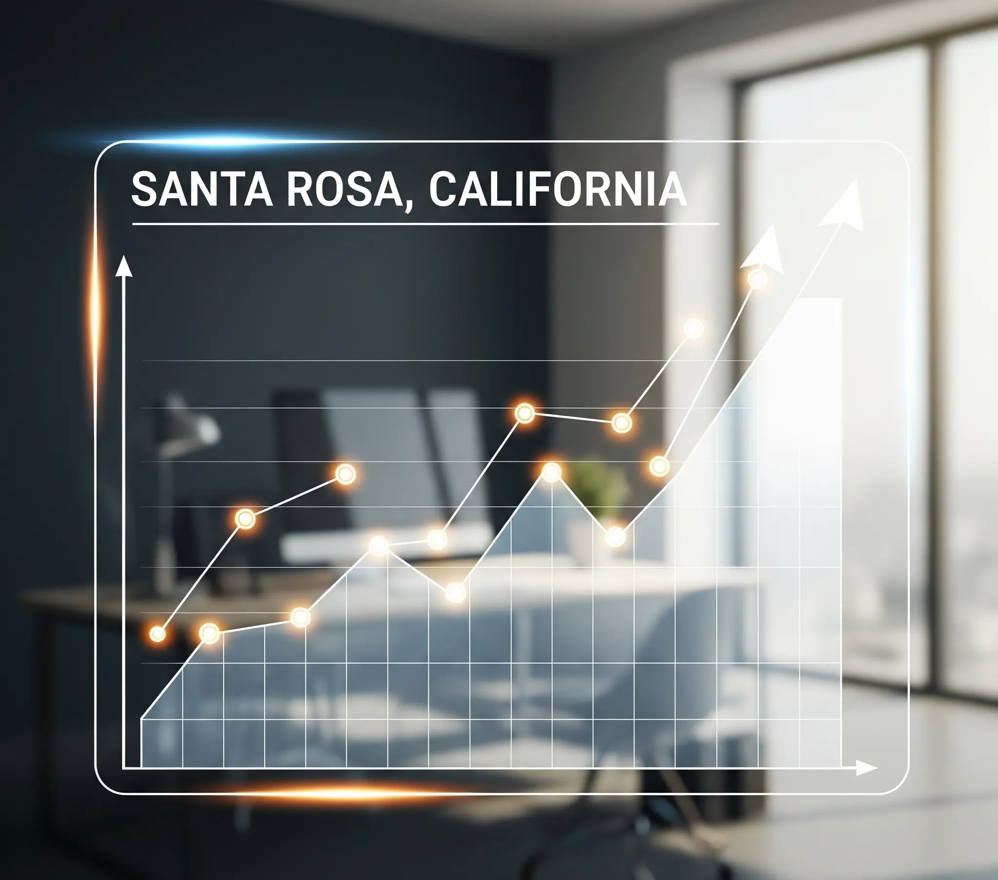 Growth chart overlay for Santa Rosa, California digital marketing services
