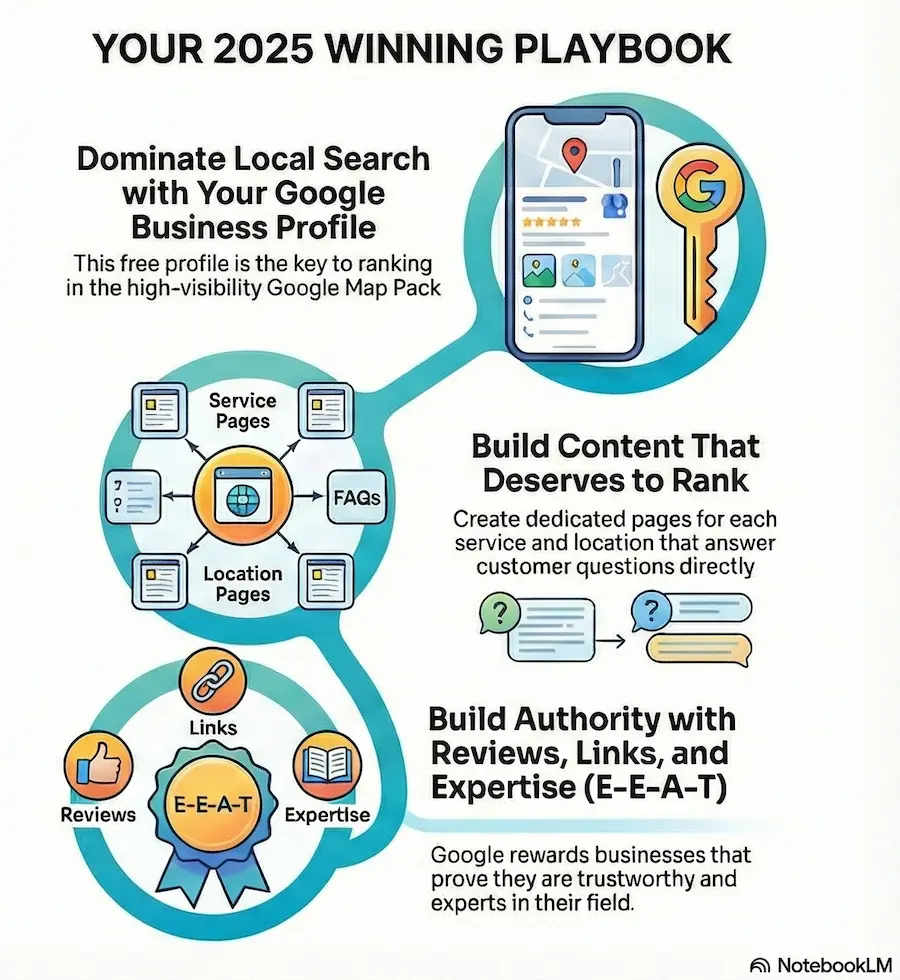 How To Get Your Business To The Top Of Google Search Results 7 How to Get Your Business to the Top of Google Search Results -- the 2025 winning strategy infographic