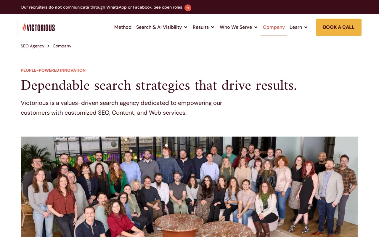 Local Service Marketing Agencies Compared 7 Screenshot of the Victorious website