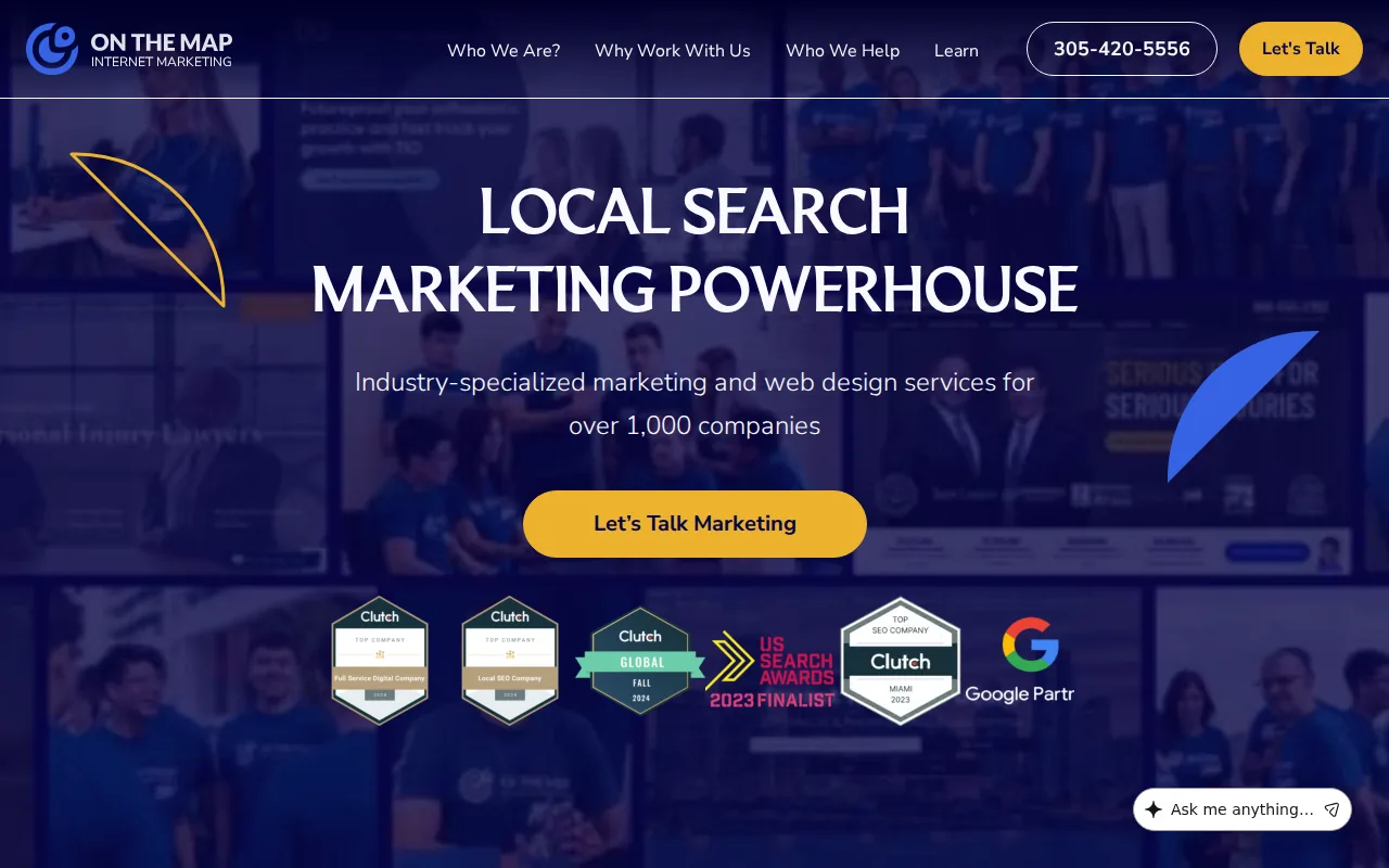 Local Service Marketing Agencies Compared 9 Screenshot of the On The Map website