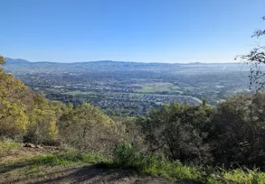 Tri-Valley landscape view from hilltop overlooking Pleasanton and surrounding East Bay cities