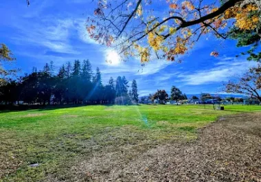 Serra Park in Sunnyvale with open green space and tree-lined surroundings