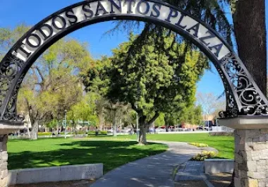 Todos Santos Plaza entrance arch in Concord, California